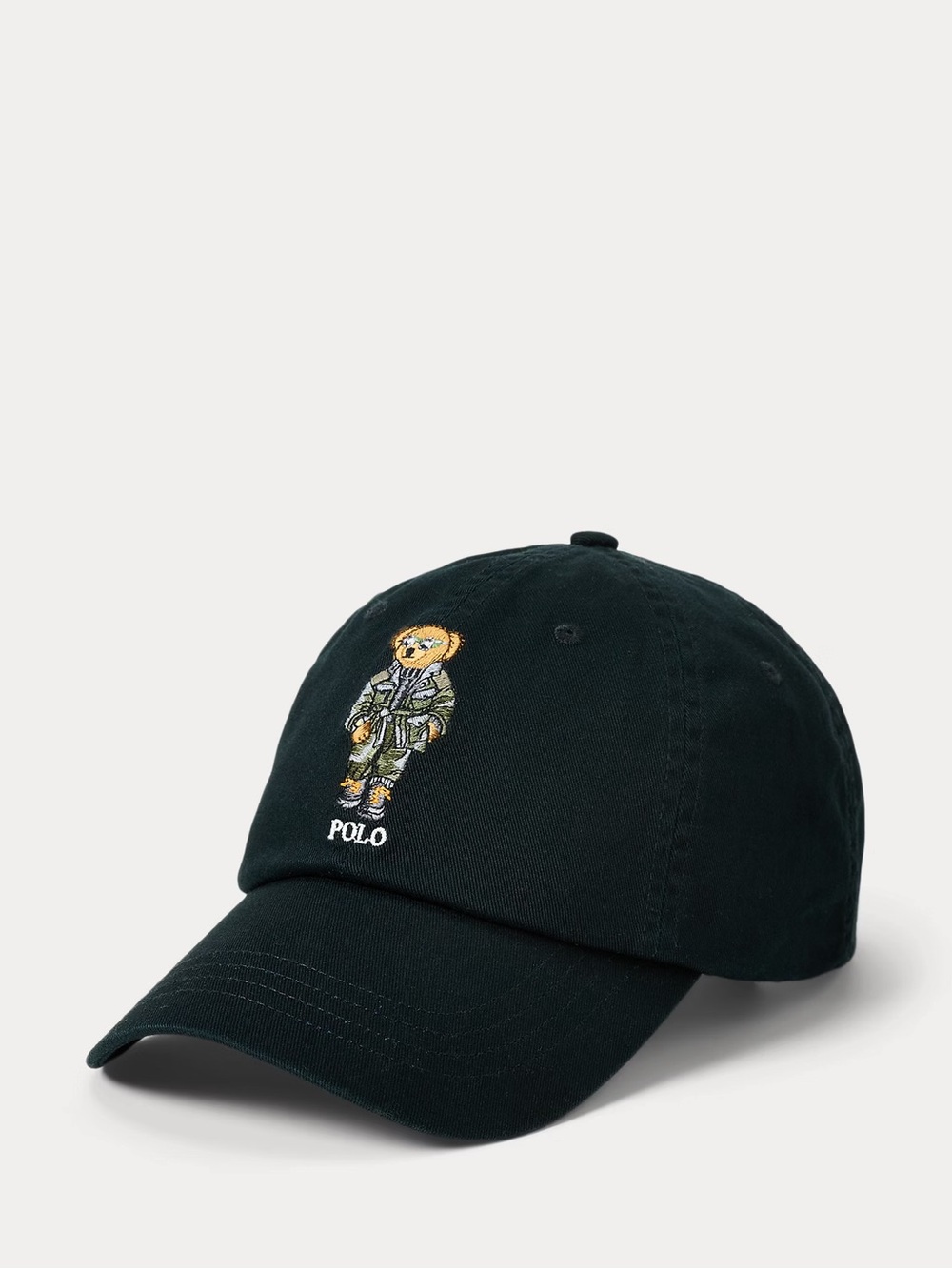 Polo by Ralph Lauren Black Baseball Cap with Embroidered Bear